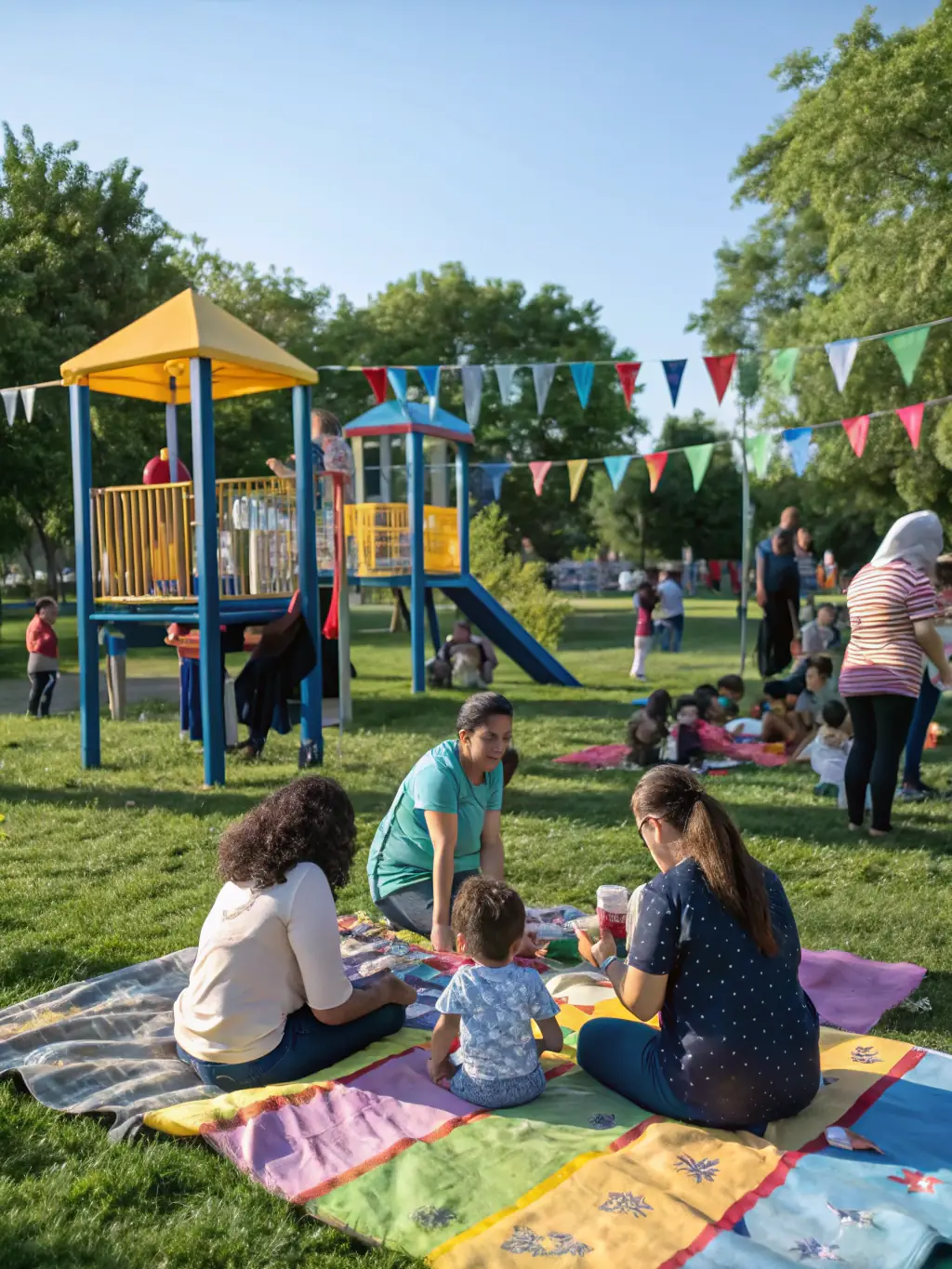A photograph of a community event organized by LA 7PEL COMPAGNIE, showing people interacting, enjoying art installations, and participating in cultural activities, emphasizing the organization's role in community engagement.